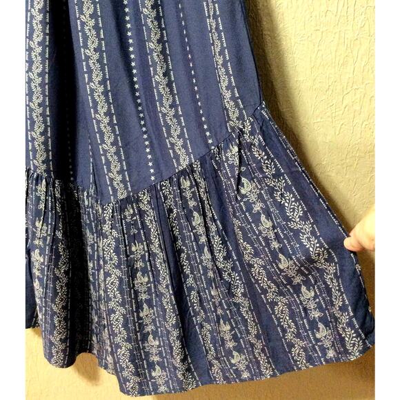 Japna Women's Strapless Smocked Flowy Jumpsuit Blue Paisley Wide Leg Size XS New - Picture 7 of 12